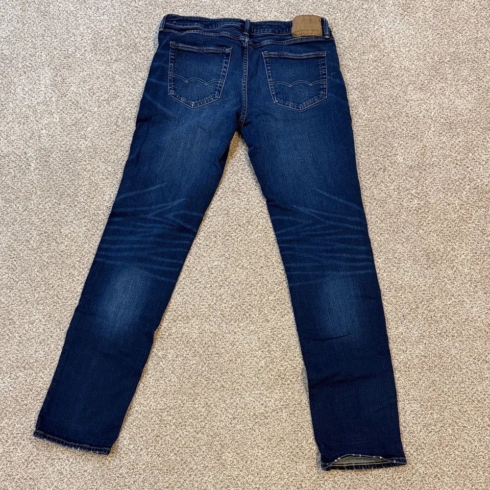 American Eagle Outfitters Men's Deep Blue Skinny Jeans - Picture 3 of 4
